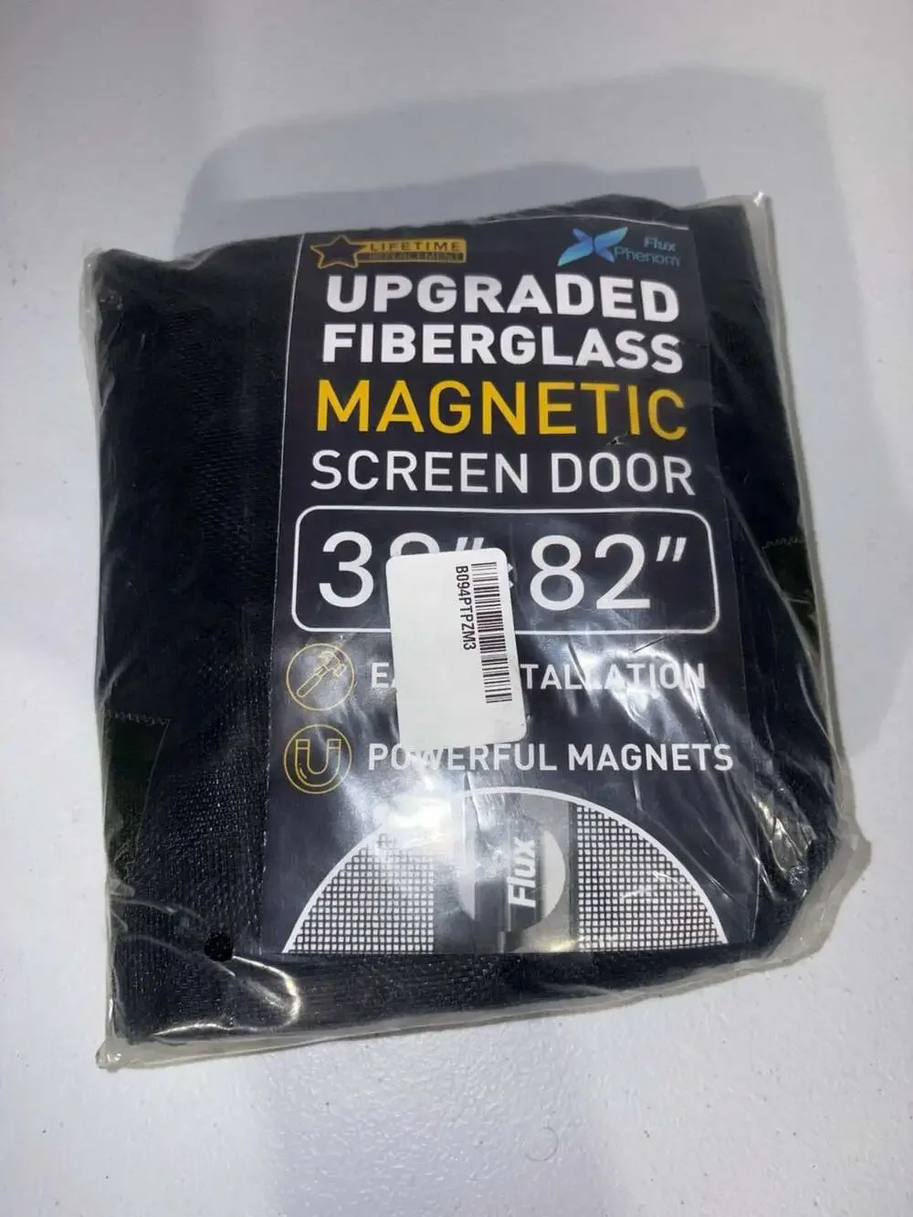 Flux Phenom Upgraded Fiberglass Magnetic Screen Door, 38 x 82 Inches